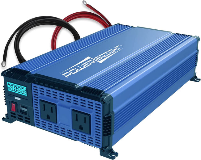NEW PowerBright 1100 Watt 12V Power Inverter Dual 110V AC Outlets, Installation Kit Included, Automotive Back Up Power Supply for Blenders, Vacuums, Power Tools - ETL Approved Under UL STD 458