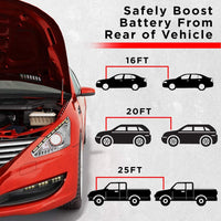 Energizer 1-Gauge 800A Heavy Duty Jumper Battery Cables 25 Ft Booster Jump Start - 25' Allows You to Boost Battery from Behind a Vehicle! - Jump-Starters.com roadside assistance store