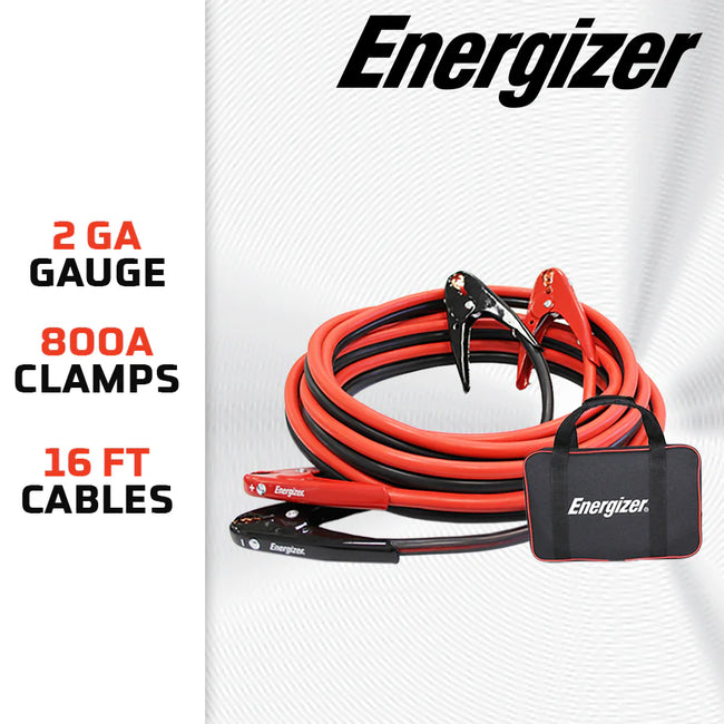 OPEN BOX - Energizer 2 Gauge 16FT 800A Heavy Duty Jumper Cables - ENB216