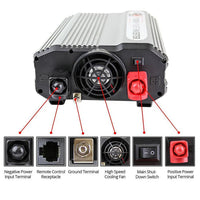 NEW 1100 Watt 12V DC to 110V AC Power Inverter - No Label - No Cables