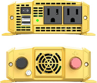 REFURBISHED Krieger 400 Watt 12V DC to 110V AC Car Power Inverter, Modified Sine Wave, 2 Outlets, 2 USB Ports, Cigarette Lighter Plug & Clamps - ETL Certified to UL and CSA Standard