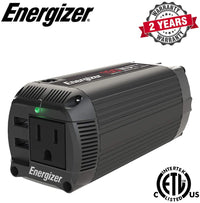 Refurbished EN150 - Energizer 150 Watts Dual Power Inverter 12V to 110V, Modified Sine Wave Car Inverter, 110 Volts AC Outlet, Cigarette Lighter Adapter and 2 USB Ports