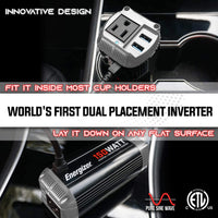 Refurbished Energizer 150 Watts Pure Sine Wave Power Inverter - 2 USB Ports QC 3.0