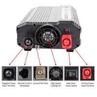 Refurbished Hammerdown 1500 Watt 12V DC to 110V AC Power Inverter - No Cables