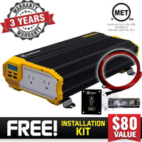 Krieger 2000 Watts Power Inverter 12V to 110V image of warranty and installation kit