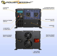 NEW PX3000! PowerBright 3000 Watts Power Inverter 12V to 110V, Modified Sine Wave Car Inverter